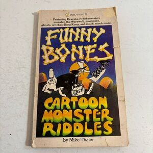 💥5/$25 Vintage Funny Bones Cartton Monster Riddles - Mike Thaler softcover book